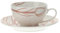 Hervit Taza de desayuno de porcelana con tulipanes rosas Tulip 12xH7 cm