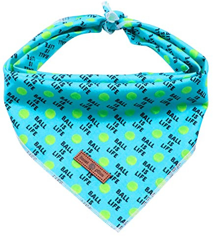 Lionet Paws Hunde Bandana Kopftücher Hundehalstuch Dreieckstuch für Kleine, Mittelgroße und Große Hunde Tennisball