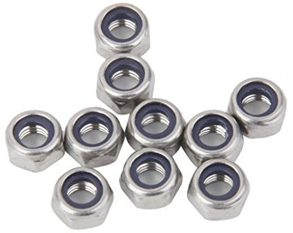 10 Stück M5 Edelstahl A2 Nylon Kragen Einsatz Selbstsichernde Muttern Bolzen Schrauben