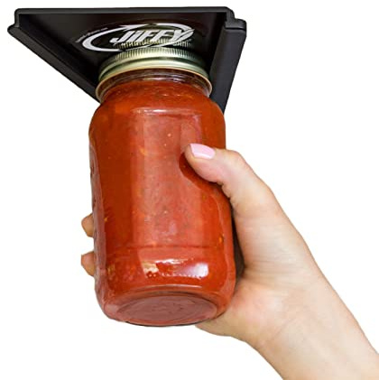 Jiffy Twist Jar Opener - Effortless Opener for Any Size Bottle or Jar Mounts Under Cabinet with Industrial Adhesive - Zero Slip Blade Protector - Must Have for Seniors & Arthritis Made in USA
