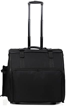 HDYNUZ Akkordeon-Gigbag, Akkordeon-Trolley, verdickter Oxford-Stoff, stoßfester Akkordeon-Tragekoffer für 48-120 Bass Akkordeons, mit Riemenscheiben, schwarz