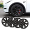 BONRYAN Tesla Model Y Radabdeckung 19-Zoll Radkappe Ersatz ABS Abdeckung Satz von 4 Matt Schwarz 2020-2023 Model Y Zubehör Uberturbine Style