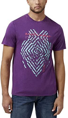 Buffalo David Bitton Herren Kurzärmeliges Rundhalsausschnitt T-Shirt, Petunie S23, XL
