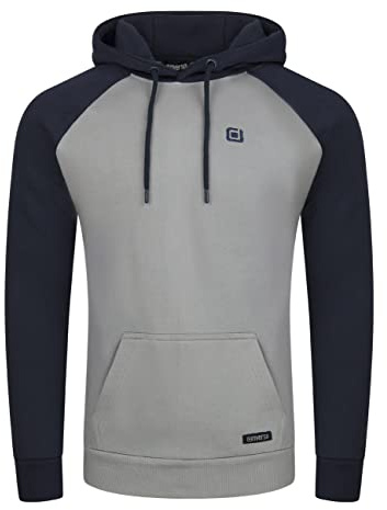 riverso Herren Kapuzenpullover RIVNino Hoodie Sweatshirt Pullover Kapuze Kängurutaschen Regular Fit Baumwolle Grau 5XL, Größe:5XL, Farbe:Dawn Grey