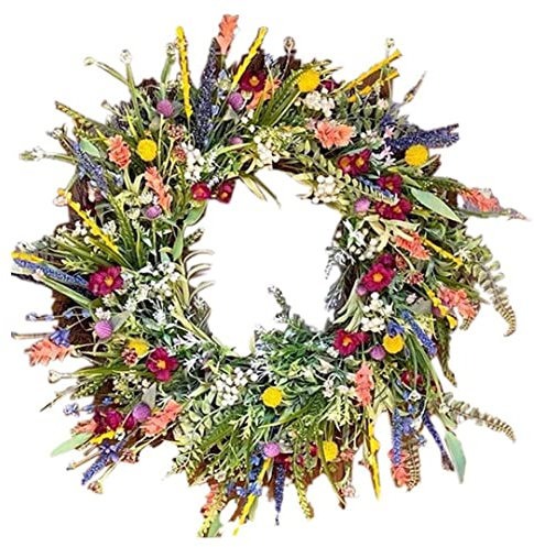 SunaOmni TüRkranz FrüHling, , Wildblumen-Girlande, dekorative Mehrzweck-Girlande, frühlingskranz haustür, Bunte Frühlings-Sommer-Girlande für Türen, 13, 77 Zoll, Frühlings-Sommer-Kranz