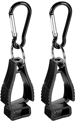 M METERXITY 2 Pack Glove Clips - Grabber Clip Holder Gloves Keeper Helmets Hanger Catcher Apply to Worker Construction(Black)
