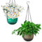 YuanDiann Hängend Blumentopf 2er Set, Selbstbewässernder Baumwollseil Hängepflanztopf Blumenampeln zum Aufhängen für Pflanzen Innen, Auße Grün + Grau ø21cm x 20cm