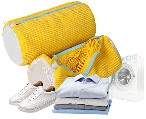 UrCreat Wäschenetz Schuhe, Netz Schuhsack Waschmaschine mit Reißverschluss (39 * 19cm), Wäschesack Schuhe, Waschbeutel Schuhe, Schuhwaschbeutel Waschmaschine für Sneaker, Socken (2 Stück)