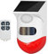 Alarme stroboscopique avec détecteur de Mouvement, sirène d'alarme extérieure avec télécommande 120 DB, sirène de sécurité sonore IP67 étanche et 4 Modes pour Maison, Ferme, Grange