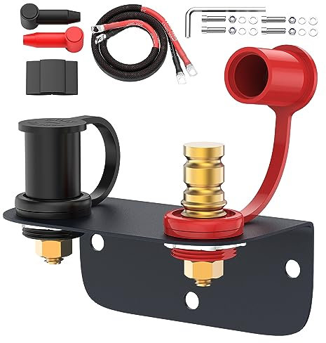 Joinfworld Remote Battery Terminals 3/8 Stud Battery Jump Post with Heavy Duty Mounting Bracket 250A Battery Charging Post Kit Marine Battery Charger Jumper Post for Auto UTV RV Truck Can-am