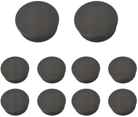 Runde Kunststoff-Endkappen, 70 mm, schwarze Einsatzstopfen, rutschfeste Kunststoff-Rundrohrstopfen für Rohrtische, Stühle, Schreibtische, Betten, 10 Stück