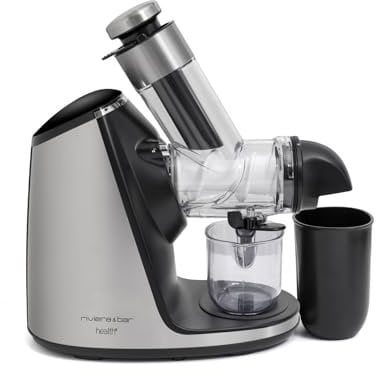 riviera&bar, Extracteur de Jus de Fruits, Légumes et Sorbets Horizontal avec Vis Céramique à Extraction Lente, 70trs/mn, 200W, Compact et Efficace pour une Nutrition Saine, PEJ750