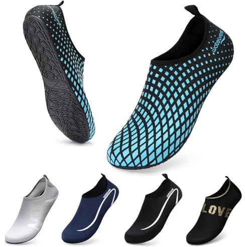 WateLves Zapatos AcuáTicos Zapatos AcuáTicos Neutros Secos Antideslizantes Snorkel De Surf Zapatos Descalzos Zapatos De Piscina Zapatos De Playa Zapatos De Agua Azul Cuadrado 44/45