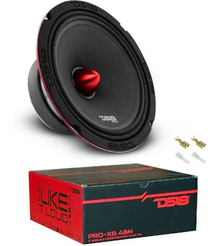 KIT SET PER DS 18 PRO-X8.4BM 1 midrange altoparlante da 20 cm 200 mm 8 di diametro, 275 watt rms e 550 watt max, 4 ohm, 96 db, per auto, 1 pezzo + faston di montaggio
