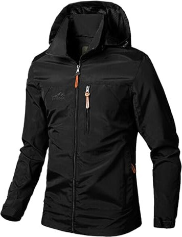 Btmpmcs Homme Veste de Montagne Veste en softshell Extérieur Coupe-Vent Randonnée pour Voyage Résistant Léger Sport Outdoor Manteau avec Capuche Amovible