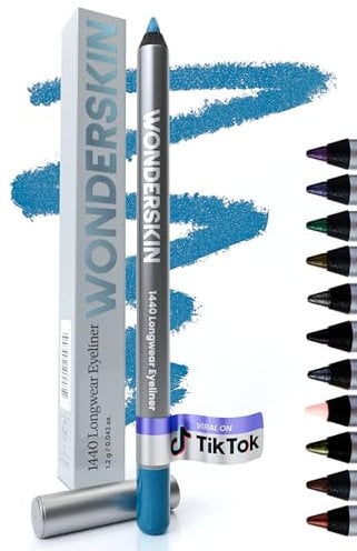 Wonderskin 1440 Longwear Blue Wasserfester Eyeliner-Stift – Anspitzbarer Eyeliner-Stift Und Wischfeste Blaue Eyeliner-Stifte (Aqua)