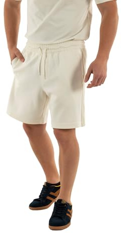 Calvin Klein Herren Sweatshorts Logo Tape Relaxed Fit, Beige (Tofu), XL
