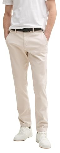 Tom Tailor Herren Slim Fit Stretch Chino Hose mit Gürtel