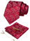 JEMYGINS Herren Weihnachts Krawatte Muster Woven Party Krawatte & Einstecktuch Set Rot Weihnachtsbaum