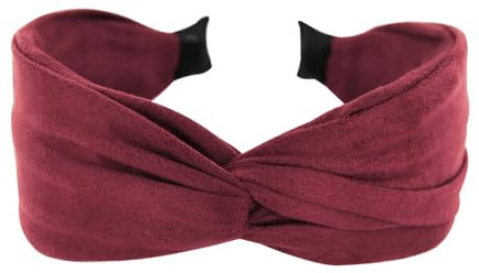 axy Breiter Haarreif mit raffiniertem Knoten aus leichtem Flanellstoff Wunderschön Damen Stirnband Haarschmuck Haarreifen Hairband HRD6 (Rot, Extra Breit)
