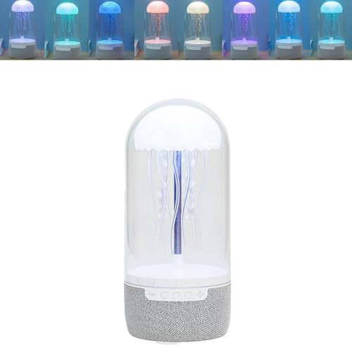 Quallen-Lautsprecherlampe, 8 Farben wechselnde Quallen-Lampe, Bluetooth-Lautsprecher, tragbarer Lautsprecher, Stimmungsnachtlicht, elektrische Quallen-Nachttischlampe, LED-Quallen-Lautsprecher,