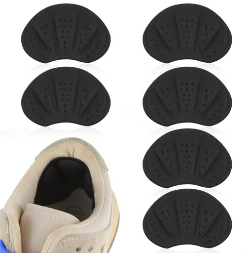 YUXIANLB 3 Paar Fersen Kissen Polster Selbst Klebende Griffe Einsätze Lose Schuhe Zu Groß Schuh Liner für Rücken Fersen Protektoren Wieder Verwendbare Heels Chützer Schuh Füller Männer (Schwarz)