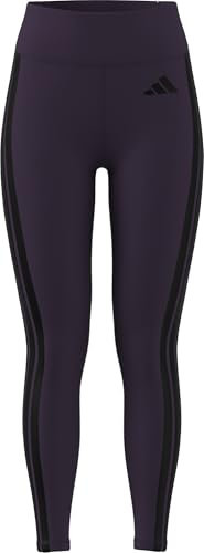 adidas Donna Optime Essentials 3 Stripes 7/8 Leggings, aurora plum/black, XS