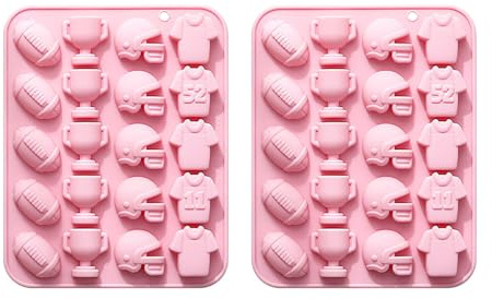 Football Chocolate Mold, 2 Stück Silikon Fußball-Schokoladenform, Bonbonform, Helm und Trikot, Fußballform für Jello-Gummi-Eiswürfel-Cupcake-Dekorationen