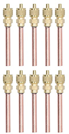 10 Stück Zugangs-/Serviceventil 1/4SAE HVAC Füllzugangsventile Klimaanlage Messing Rückschlagventil Messing Füllzugangsventile für R22 R12 R134