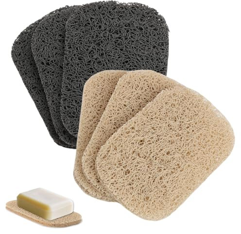 LEIBOCHAO Lot de 6 Supports de Savon, Porte-Savon, Tissage Multidirectionnel, Antidérapants et Durables Économiseur de Savon avec Forme de Bobine de Drainage Automatique