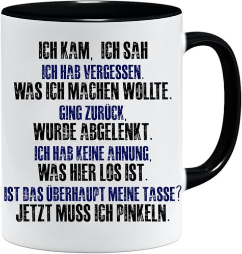 Tasse mit Spruch – Ich kam, ich sah, ich hab vergessen | Geschenkidee für Kollegen, Freunde & Familie | Kaffeetasse für Büro & Zuhause | Geschenk Kollegin