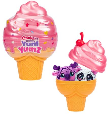 Cookeez Makery Helados Magicos, 2 Mini Peluches Aleatorios en un Helado, Consigue los Diferentes Peluches Sorpresa, Cada Bolita de Helado tienen un Olor Agradable Diferente, +5 años, Famosa (CKE05000)