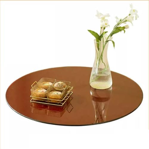 MACAGGTNTU Braun Gehärtetem Glas Tischplatte 60 80 90cm Runde Glas Tischplatte Für Couchtisch, Gartentisch Tischplatte, Glatte Oberfläche(32(80cm))