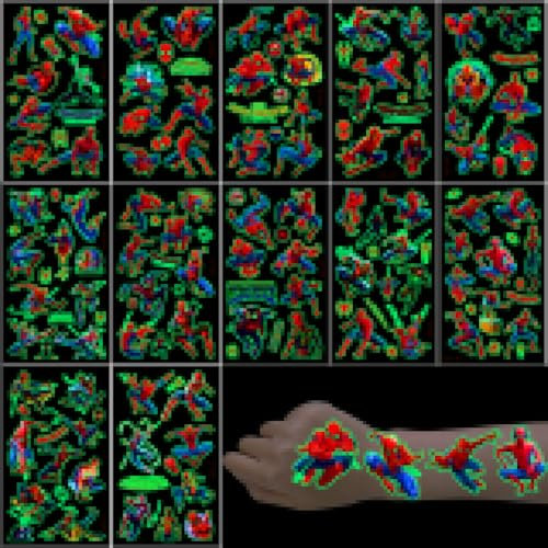 Luminous Tattoo, 12 Blätter Spinnen Wasserdicht Aufkleber Tattoo Kinder für Geburtstagsgeschenke Kindergeburtstag