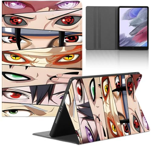 Manga Tablet Coque pour Apple iPad (2022) 10.9'', Anime Naruto Eyes Muster Designs Housse de Anti-Collision Protection en Cuir PU Flip avec Fonction Support Antichoc TPU Cartoon Cover