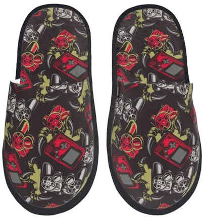 Filzpantoffeln Vintage Gaming Print Hausschuh Hause Hausschuhe Drinnen Und Draußen Slipper Für Winter Hotel Reisen M