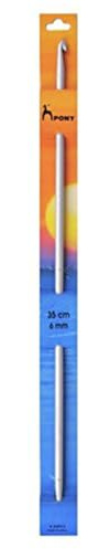 Pony Double Ended Tunisian Crochet Hooks, Aluminium, Multi-Colour, 6mm