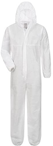 5 Stück Pack Gr. XXL Premium Schutzanzug Einwegoverall Typ 5/6 Kat. 3 ATMUNGSAKTIV - Gr. 2XL
