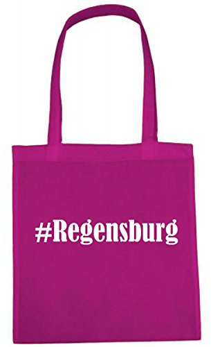Reifen-Markt Tasche #Regensburg Größe 38x42 Farbe Pink Druck Weiss