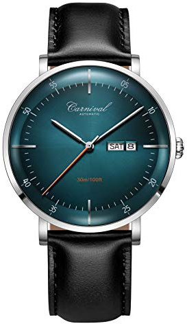 TEINTOP Automatik Uhr Herren Mechanische Japanische Bewegung Gebogen Kristall(Grün)