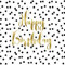 Geburtstags-Servietten Happy Birthday weiß mit schwarzen Punkten & Happy Birthday Schriftzug in gold 33x 33cm Geburtstags-Deko Geburtstags-Feier Tisch-Deko Geburtstag (40 Stück)