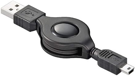 K07 Câble de chargement rétractable USB A vers mini USB 5 broches pour GPS Garmin nüvi