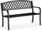 Relaxdays Gartenbank, bequemer 2-Sitzer, geflochtenes Design, für Terrasse & Balkon, HBT 86,5 x 127,5 x 58,5 cm, schwarz