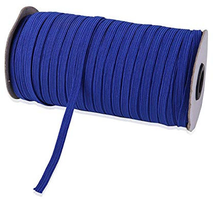 Trimming Shop Banda elástica plana de 5 mm, ajustable, cordón elástico para costura, proyectos de arte y manualidades, reparación de ropa, fabricación de pelucas, azul real, 25 metros