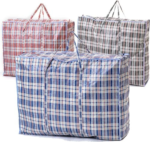 10 PACK VIROSA Extra Value Large Strong and Durable Laundry Bags 60 X 50CM | Ideal for Laundry/Moving House/Shopping/Storage | Reusable Jumbo Zip Bags (One Size, 10, count)