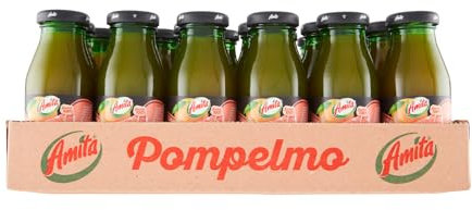 Amita Pompelmo, Bevanda Rinfrescante a Base di Pompelmo, Gusto Autentico e Fresco, con almeno il 40% di Frutta - Confezione da 24 Bottiglie di Vetro