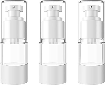 TIANZD 3 Pièces Airless en Plastique Bouteille Pompe Vide 15ml, Petit Airtight Cosmétiques Distributeur Conteneurs Rechargeables, Airless Flacon Pompe pour Lotion Gel Voyage