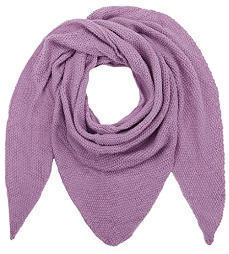 Ever Bloom Damen Schal, Strick Dreieck Schale, Weiches Dreieckstuch, Leichter Strickschal, Halstuch für Frauen und Mädchen Lang, Einfarbig 195 * 80 cm, Schal Farben:Lila