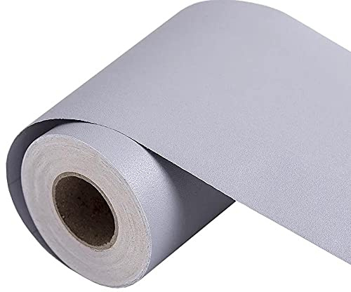 Dostear Frises Papier Peint Gris clair 15 X 500cm Moulure Murale Autocollant Murals Adhesif Murale Plinthe Adhesive PVC