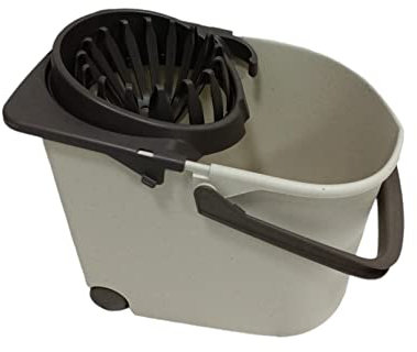 TATAY Cubo de Fregona Spider ECOHOME, de Polipropileno, Libre de BPA, Escurridor por Presión, Sin Salpicaduras, Fabricado en España, materiales 100% reciclados, Beige Eco, Medidas 34 x 28,5 x 30,5cm